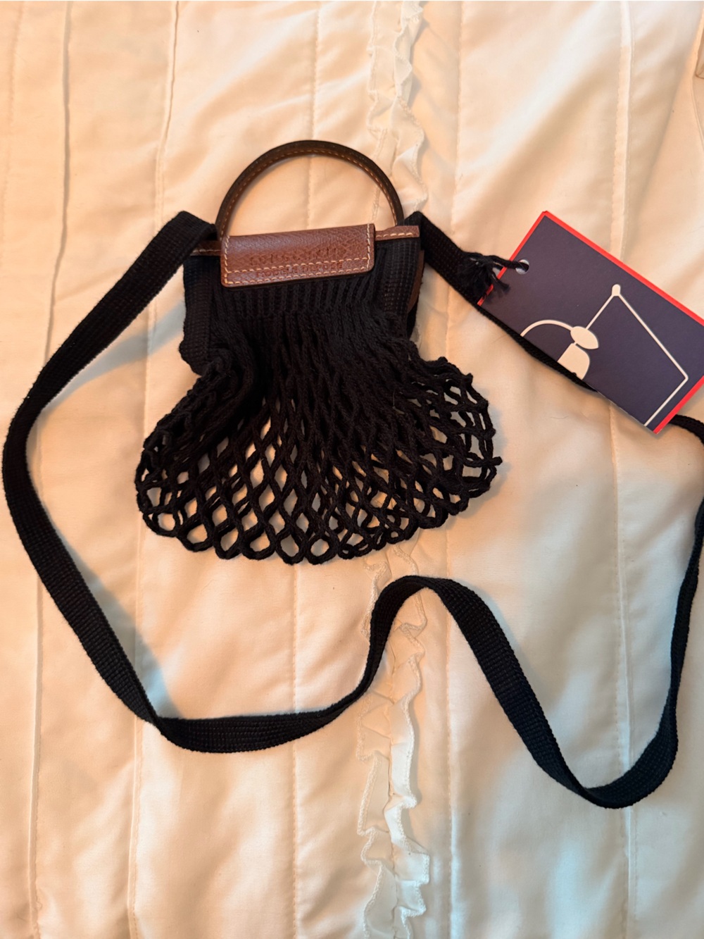 Longchamp Le Pilate Filet XS Mesh Bag, Black, NWT - Picture 2 of 4